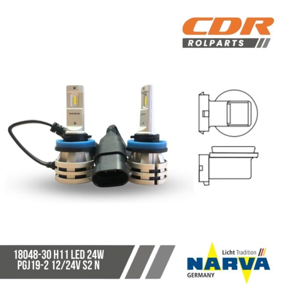 Narva 18048-30 H11 LED 24W PGJ19-2 12/24V S2