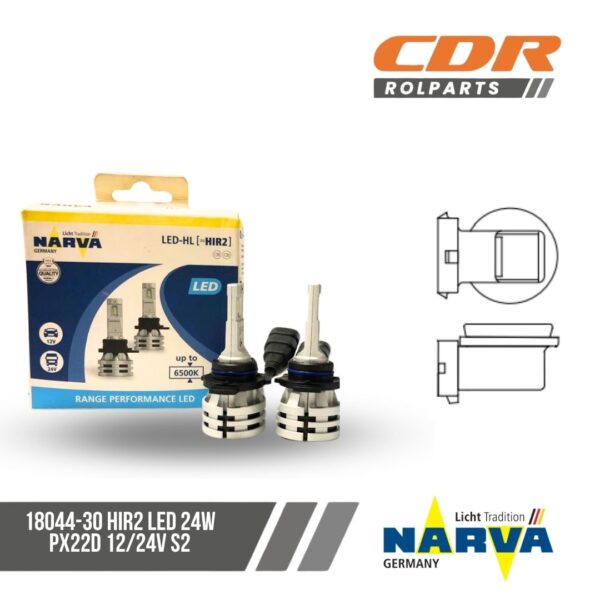 Narva 18044-30 HIR2 LED 24W PX22D 12/24V S2