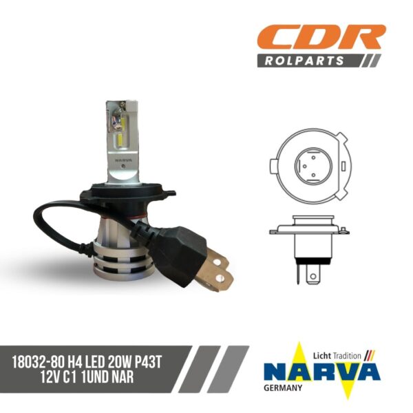Narva 18032-80 H4 LED 20W P43T 12V C1 1UND