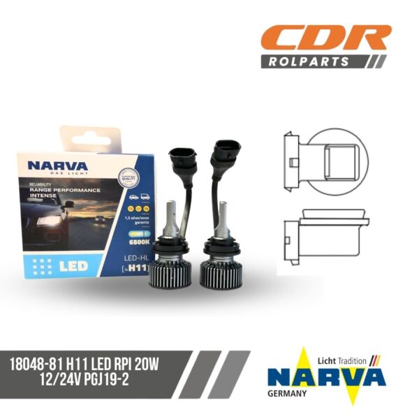 Narva 18048-81 H11 LED RPI 20W 12/24V PGJ19-2