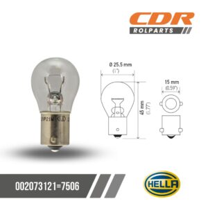 Hella 211730733=7506 BA15S 12V 21W