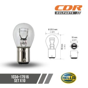 Hella 1034=17916-30 BAY15D 12V