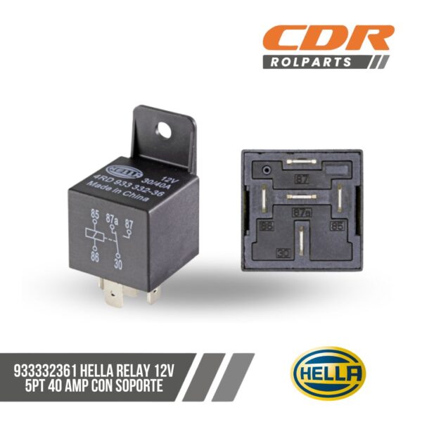 Hella 933332361 RELAY 12V 5PT 40A