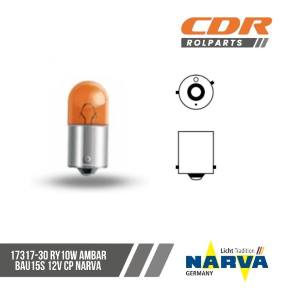 Narva 17317-30 RY10W AMBAR BAU15S 12V CP