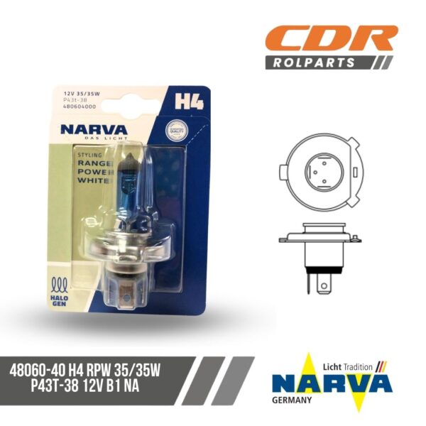 Narva 48060-40 H4 RPW 35/35W P43T-38 12V B1