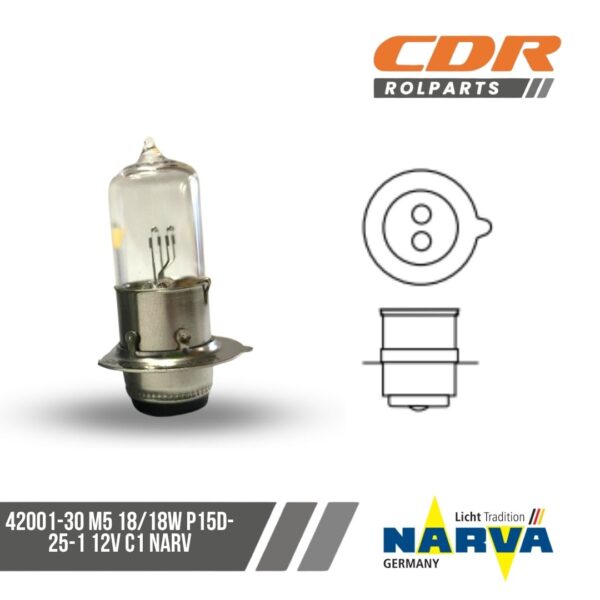 Narva 42001-30 M5 18/18W P15D-25-1 12V C1